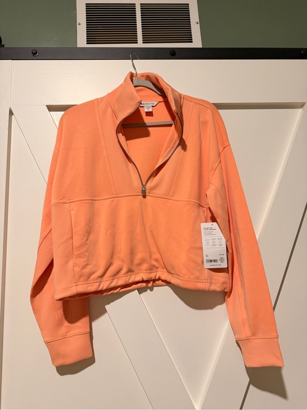 Athleta seasoft ribbed 1/4 zip Pullover small NWT